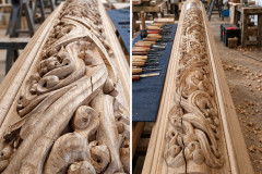 Diptyque de sculpture de pans de bois